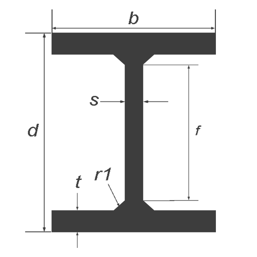 457 x 191 x 74 kg Universal Beam S355 — dimensioned cross-section
