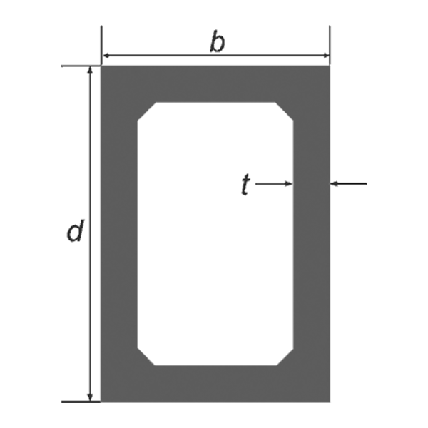 70 x 40 x 4.0 Rectangular Hollow Section S235 — dimensioned cross-section