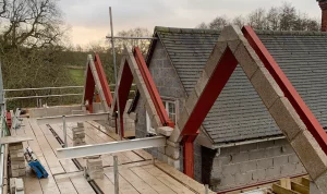 structural steel building gavle ends with welded flatbars