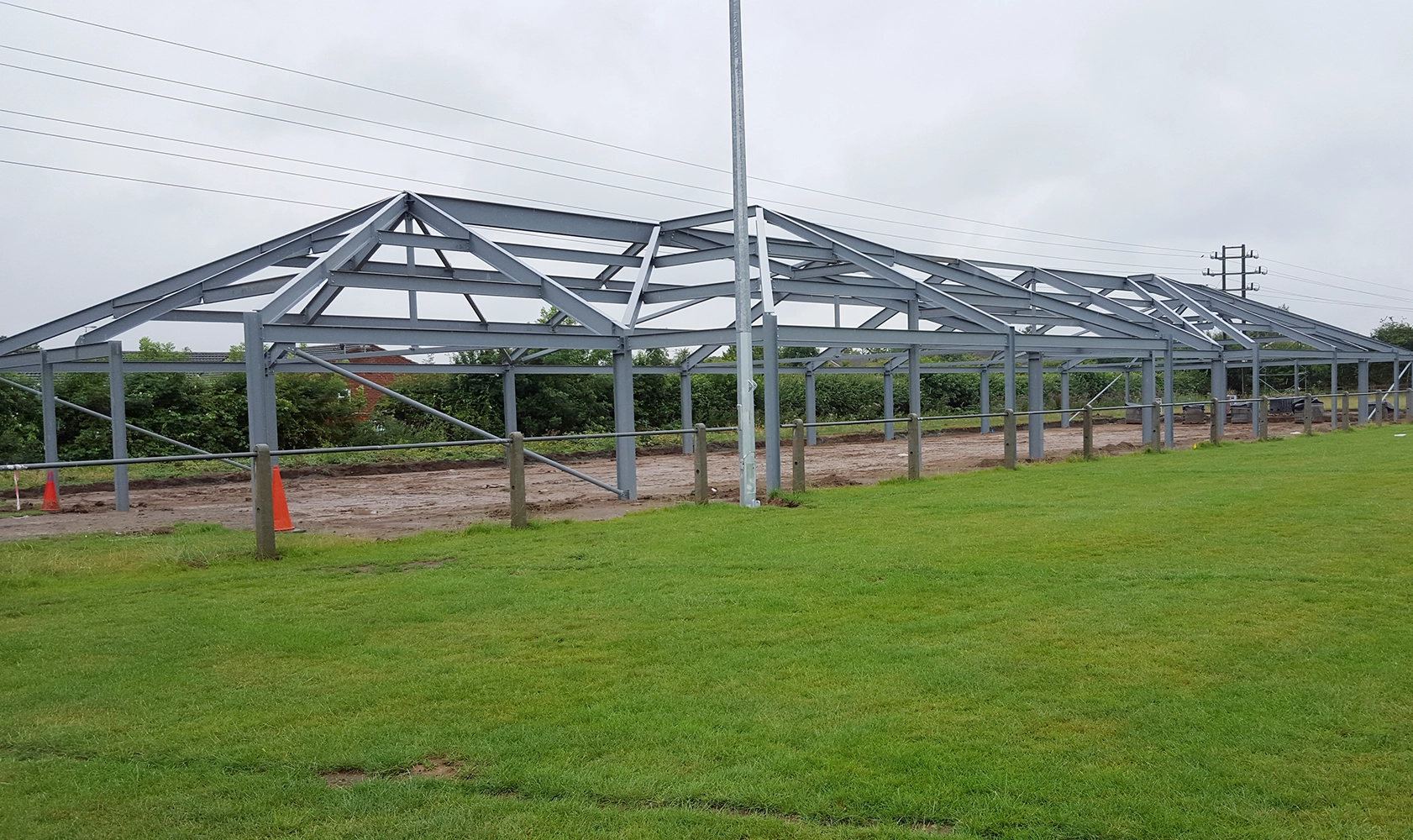 structural steel frame 18